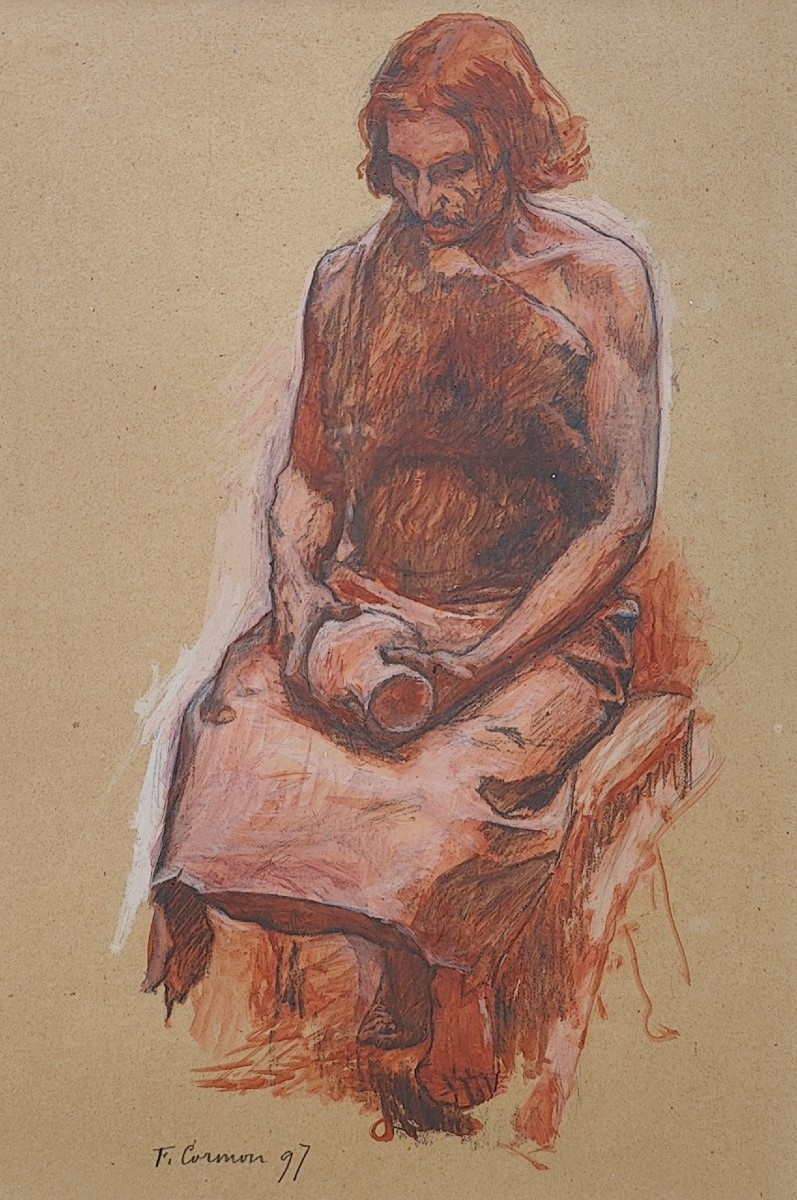 CORMON DESSIN - FEMME PALEONTOLOGIE