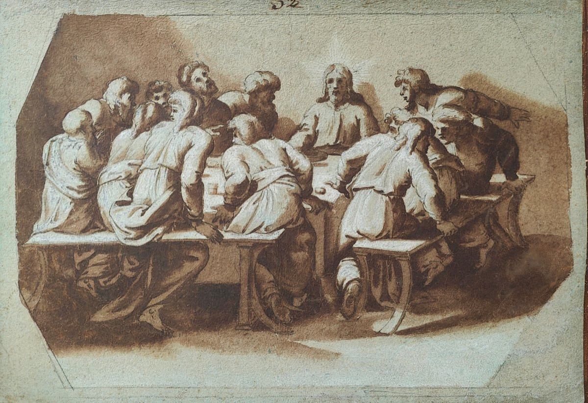 Italy XVI Penni - La Cene Drawing-photo-2