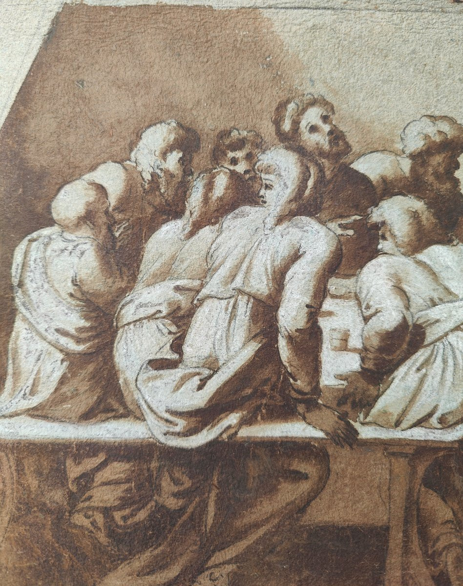 Italy XVI Penni - La Cene Drawing-photo-4