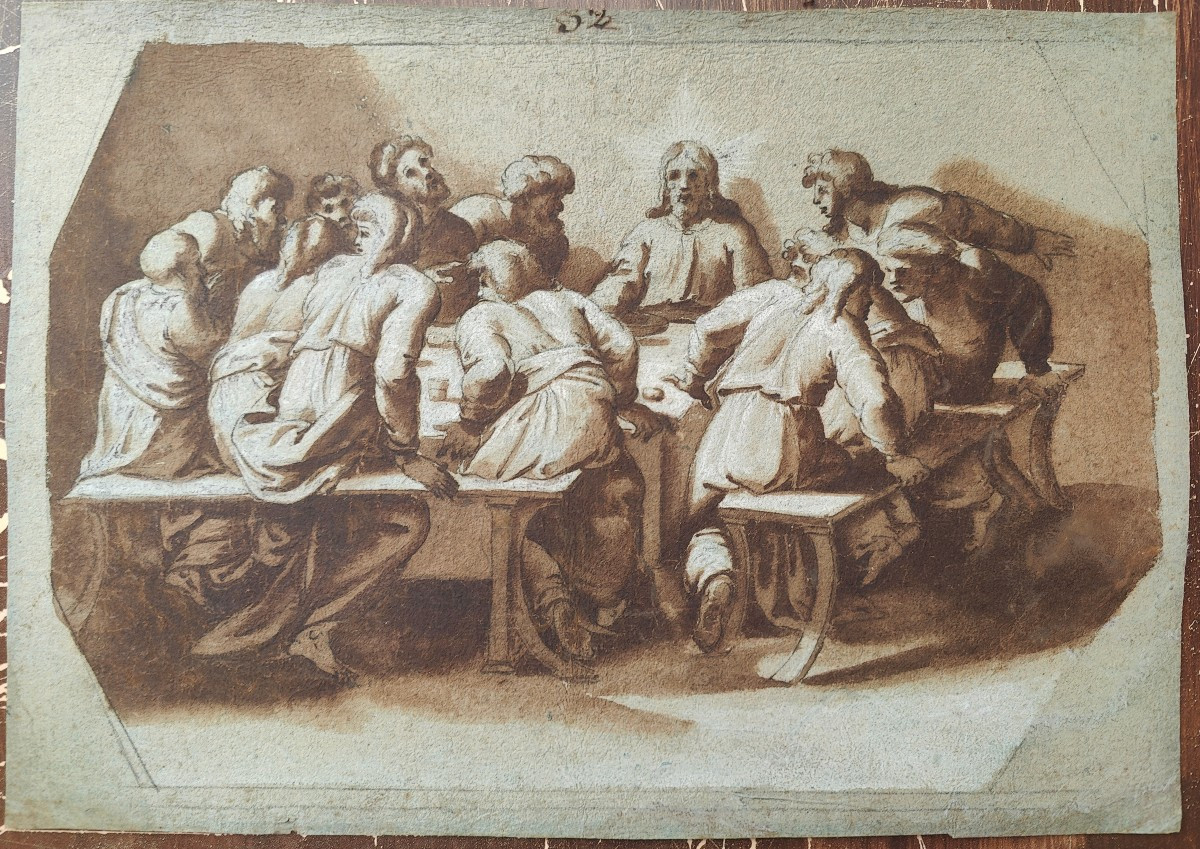 Italy XVI Penni - La Cene Drawing