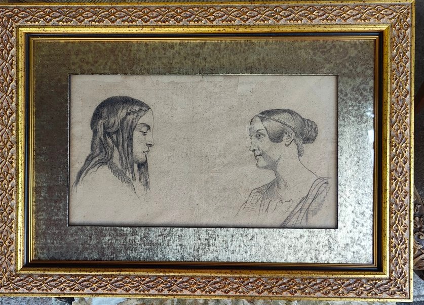 ECOLE FRANÇAISE 1900 - DEUX TETES FEMMES-photo-2