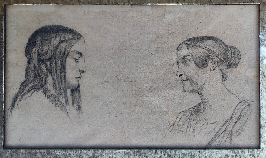 ECOLE FRANÇAISE 1900 - DEUX TETES FEMMES