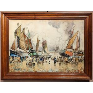 FRANK WILL - BARFLEUR AQUARELLE 