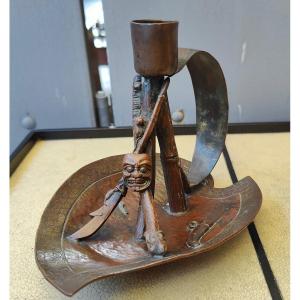 JAPON 1900 - BOUGEOIR BRONZE