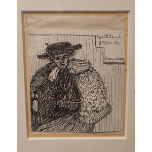 BENGT HEDBERG - PORTRAIT FEMME ELNA