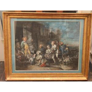 C. Benazech 1789 - Poacher Gouache