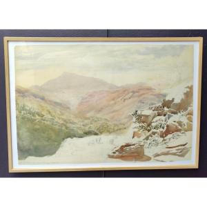 CONWY GALLES - 1850 AQUARELLE