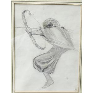Raffet Drawing - Oriental Bowman