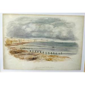 AQUARELLE 1850 - FALAISES ROTTINGDEAN