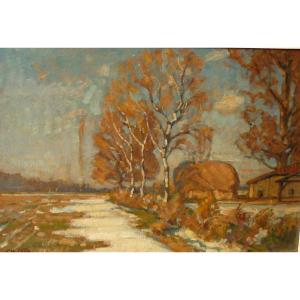 Abel GAY (1877/1961)    Hiver en  Dombes