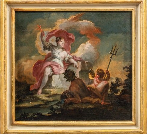 Paire de peintures a l'huile sur panneau, italie premiere moitie du XVIII siecle, tres bon etat-photo-2