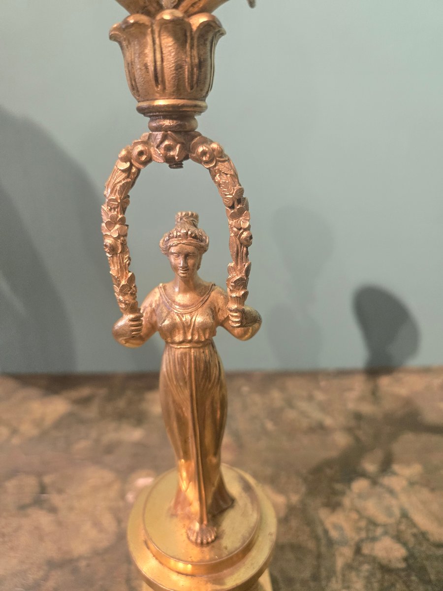 Pair Of Gilded Bronze Candlesticks, 34-photo-3