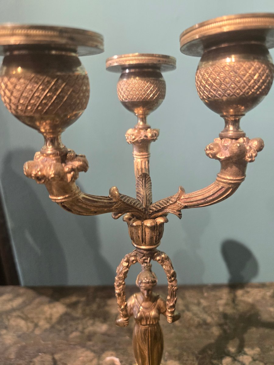 Pair Of Gilded Bronze Candlesticks, 34-photo-1