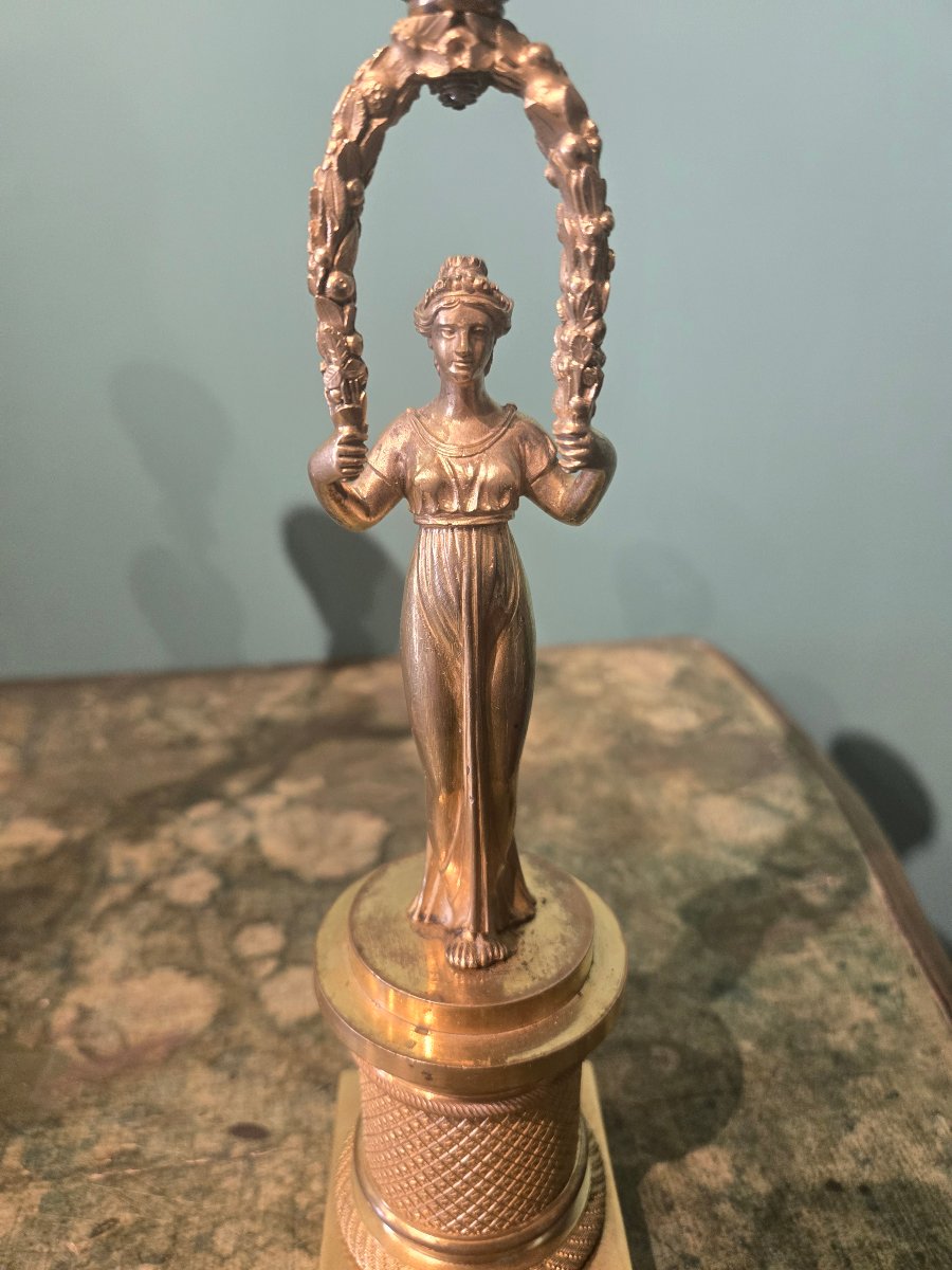 Pair Of Gilded Bronze Candlesticks, 34-photo-6