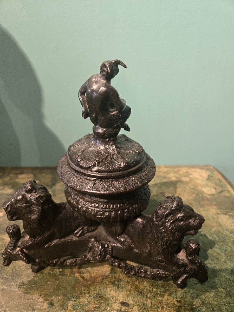 Bronze Squid, 19th Century, 23 Cm High X 23 Cm Wide, Excellent Quality And Condition -photo-4