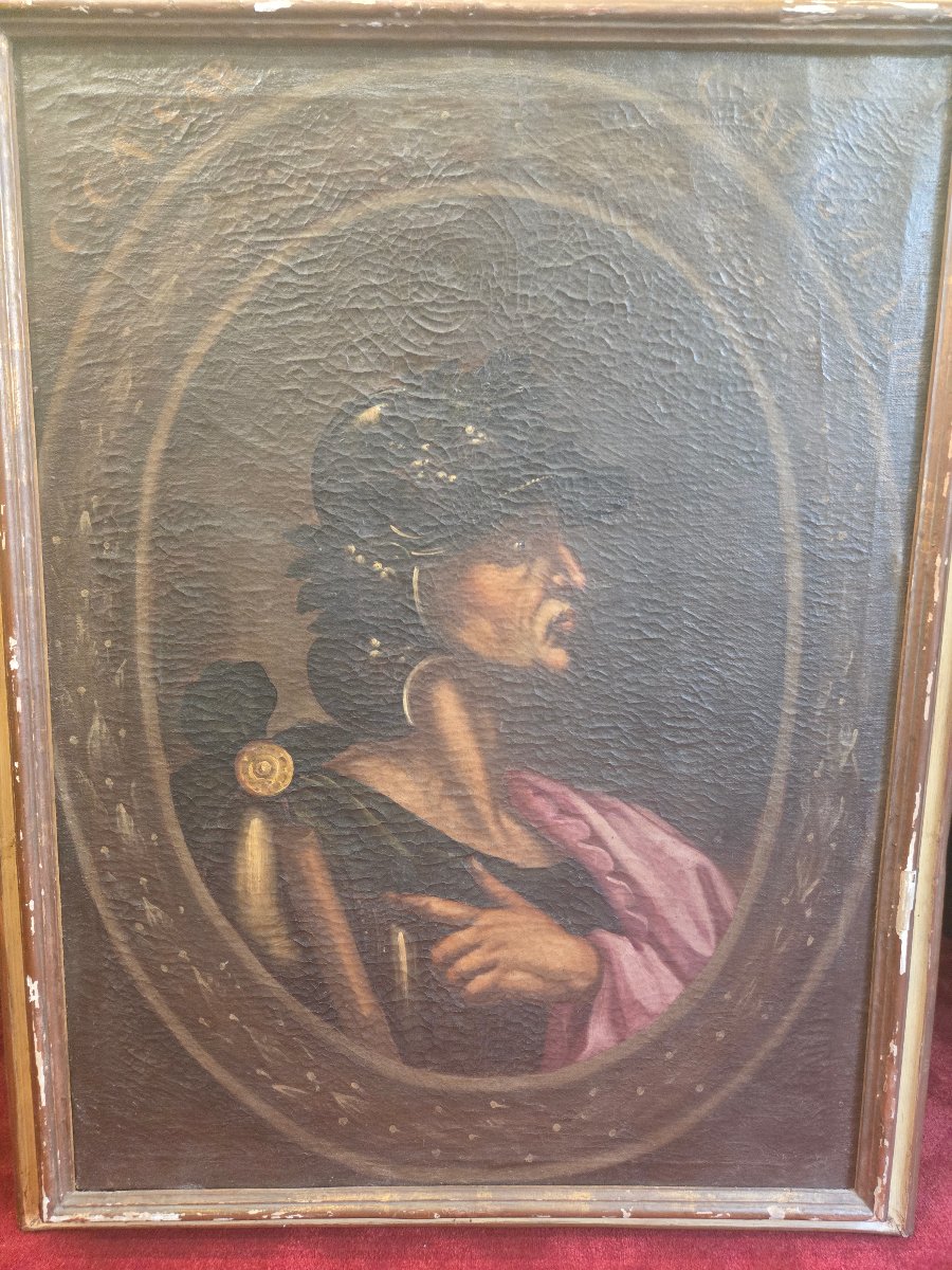 Oil On Canvas, Emperor Roman , 18 Th Century 97 X 72 Cm-photo-3