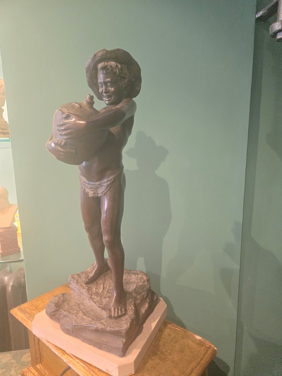 Bronze Sculpture With A Marble Base; By Acquaiolo, Late 19th Century, Naples; Fine Quality, Excellent Condition
