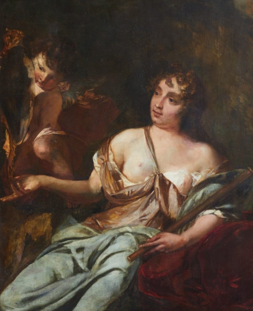 Huile sur toile, Allegorie de la vanite', cm 110 x 90, Maitre italienne du XVIII siecle-photo-2