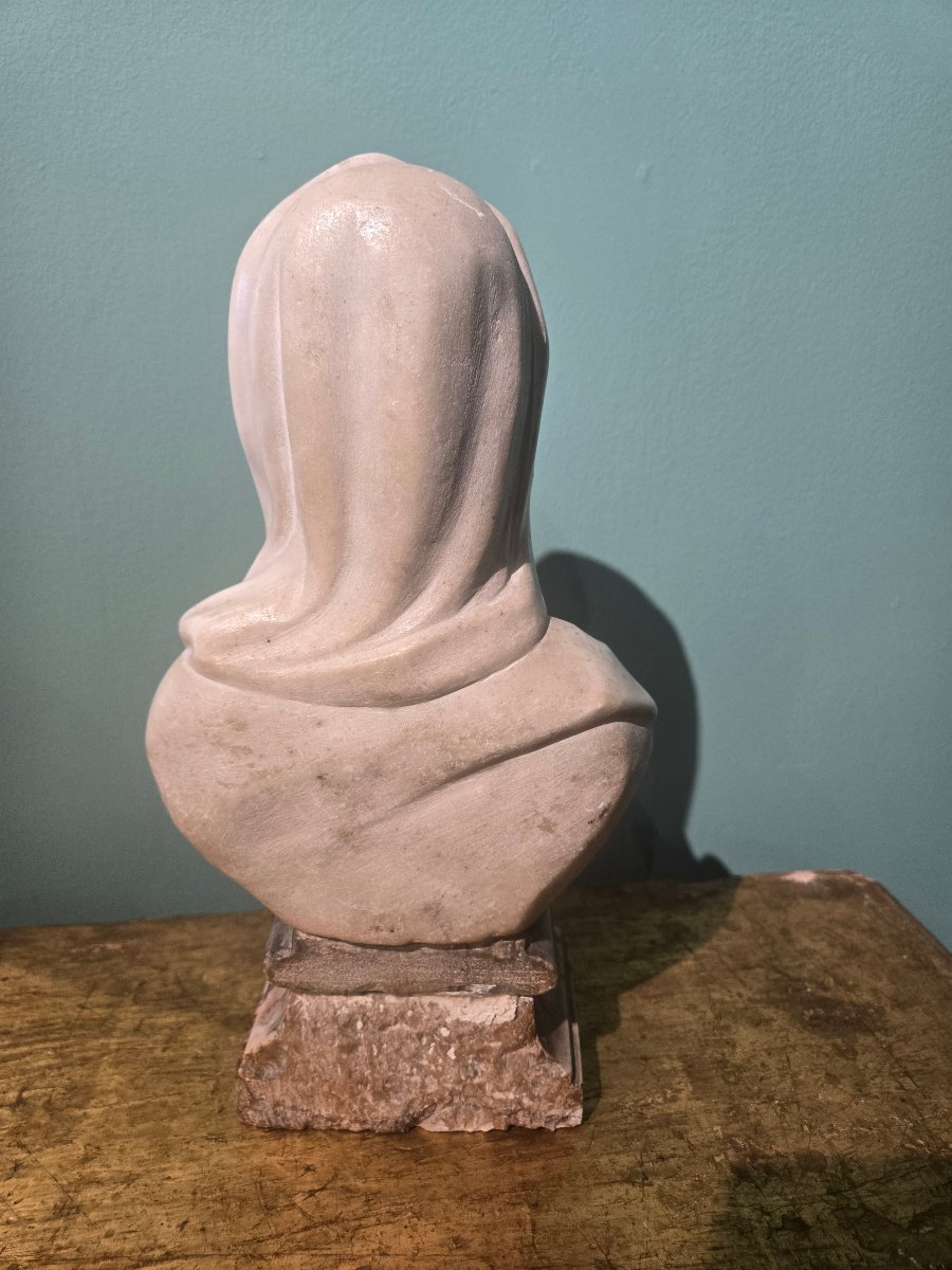 Marble Bust Depicting A Philosopher, 32 Cm High, Late 18th Century, In Excellent Condition-photo-1