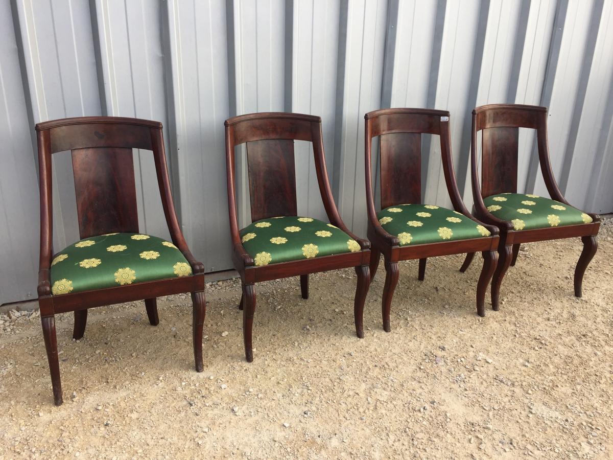 Suite De 4 Chaises Gondoles Restauration