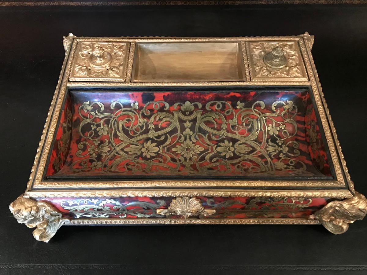 Inkwell Inkwell Boulle Marquetry