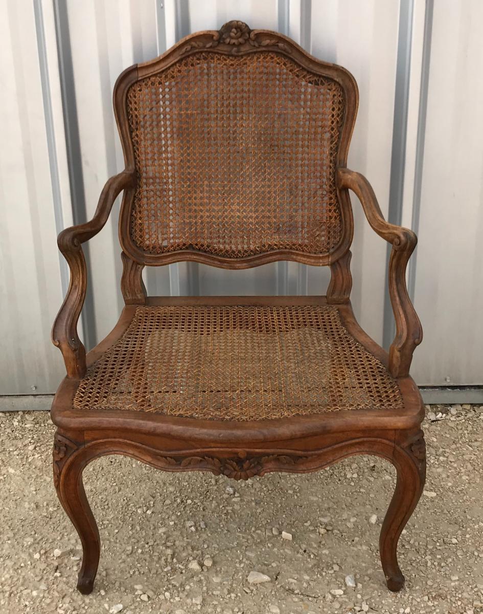 Large Louis XV Style Flat Back Armchair