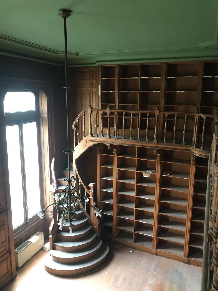 Very Important Woodwork Set With Stair Forming Library