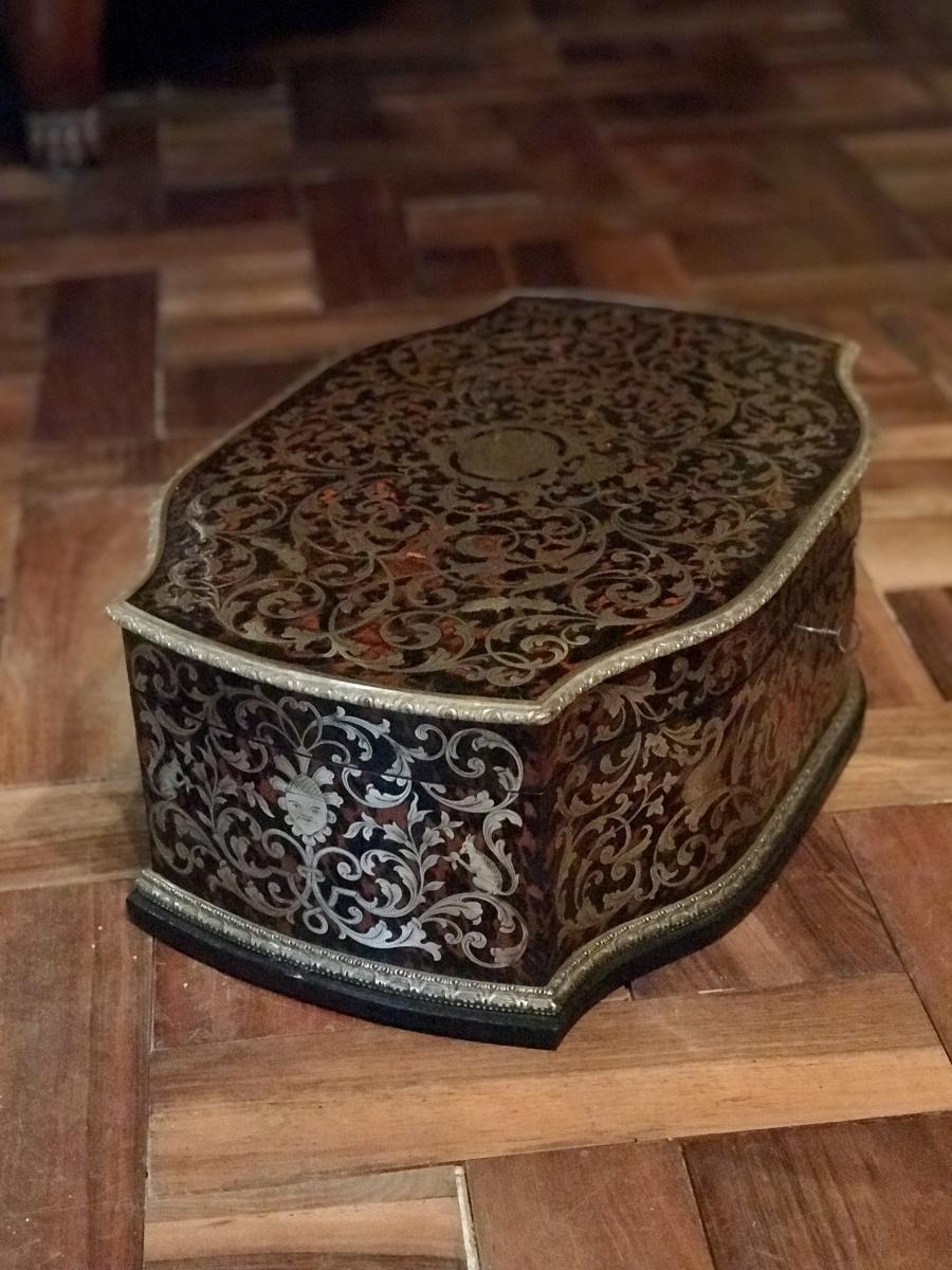 Très Important Coffret En Marqueterie Boulle D’alphonse Giroux.-photo-3