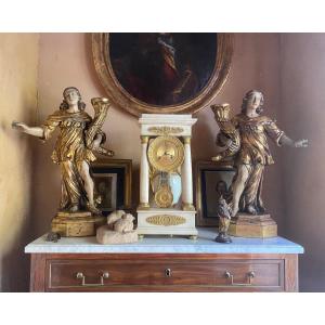 Pair Of Baroque Flare Holders - Gilded Wood