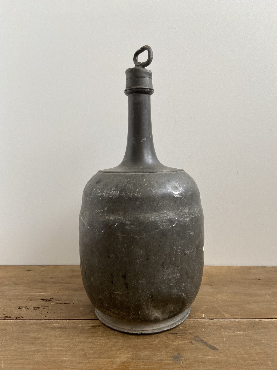 Bottle Called "ferrière" Tin/lead Alloy - South Of France - XVIIIth-photo-3