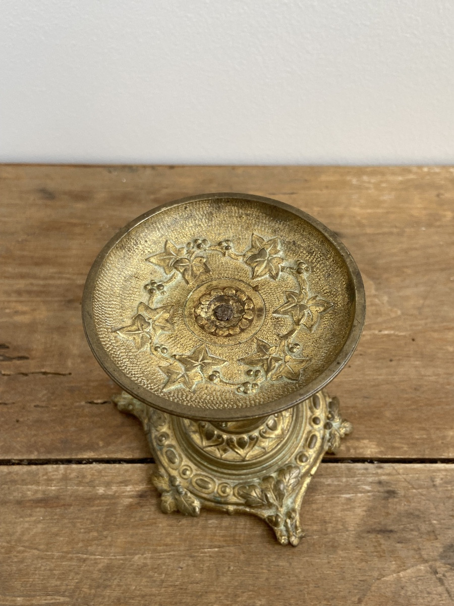 Baguier en Bronze, Décor De Lion Et Feuille de Vigne, France 19ème-photo-2