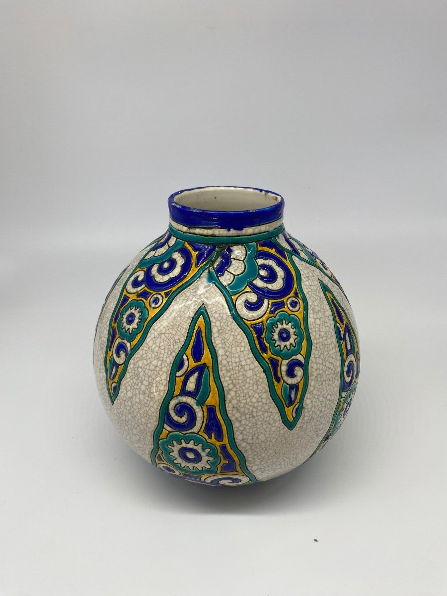 Charles Catteau (1880-1966) Boch Brothers La Louvière Keramis Art Deco Vase-photo-7