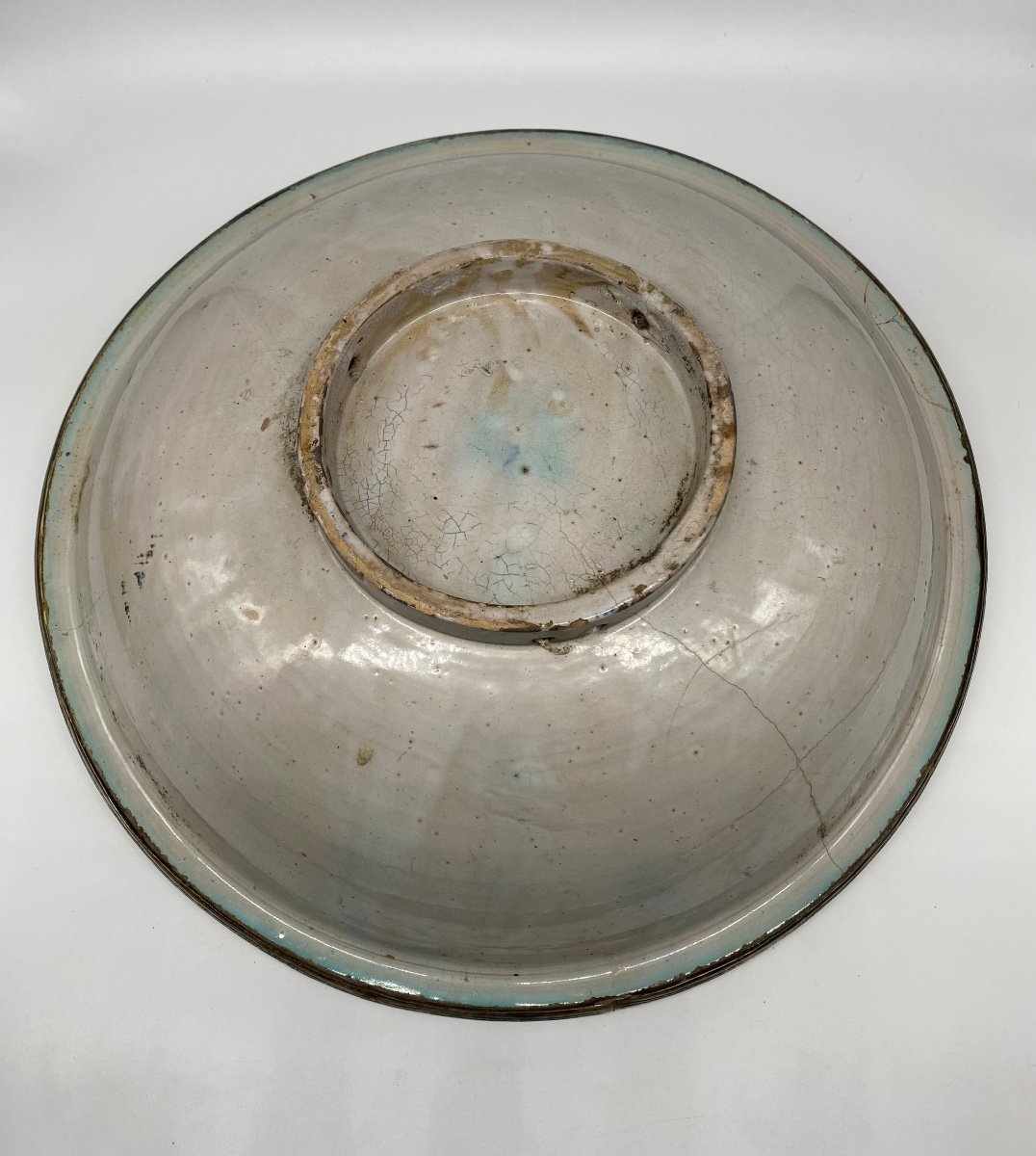 Plat Ghotar Faïence Fès Maroc Fer-blanc 51cm-photo-3