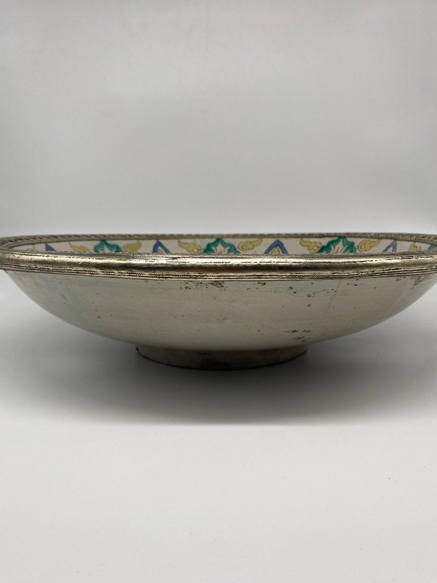 Plat Ghotar Faïence Fès Maroc Fer-blanc 51cm-photo-7