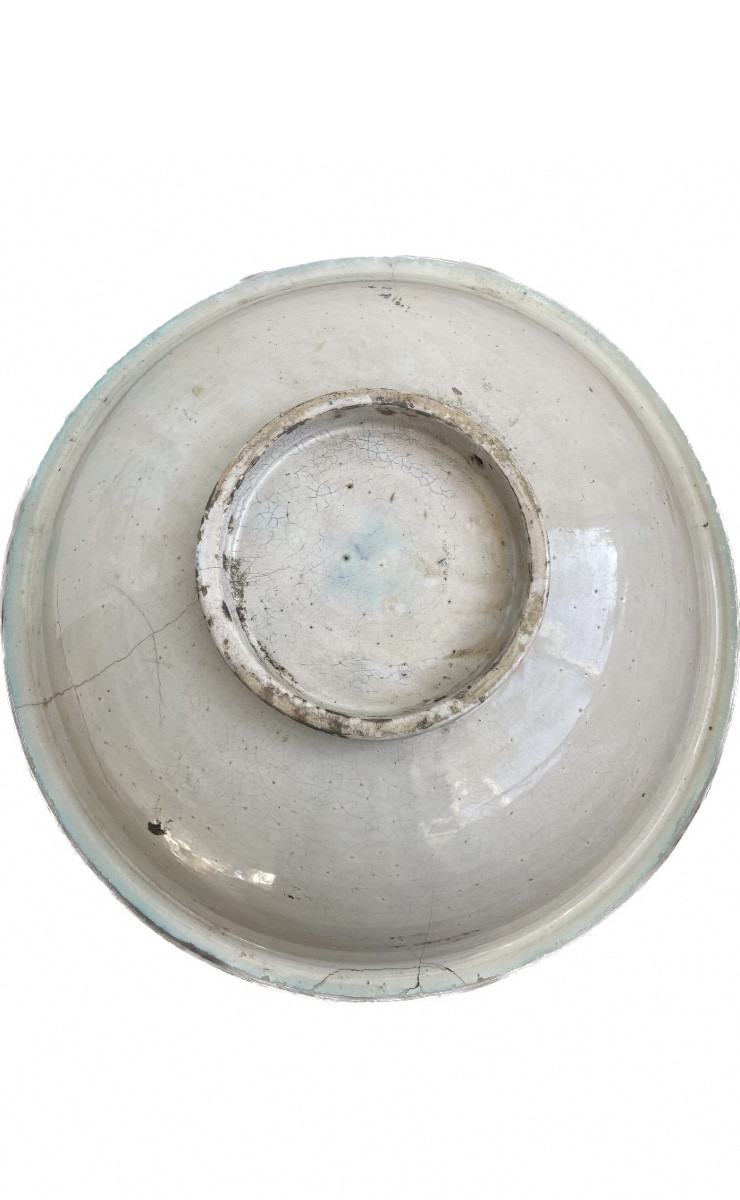 Plat Ghotar Faïence Fès Maroc Fer-blanc 51cm-photo-2