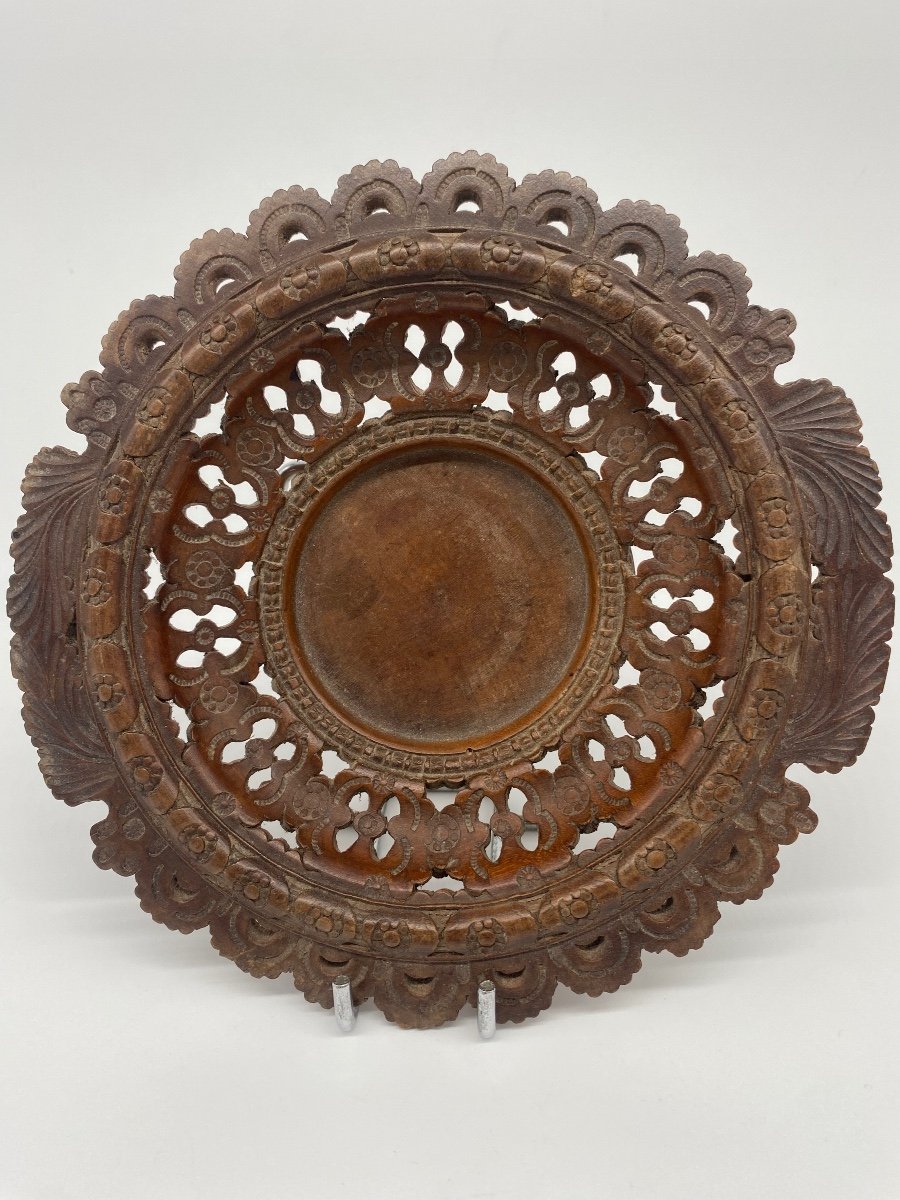 Swiss Folk Art Small Wooden Dish Geneva 1883-photo-2