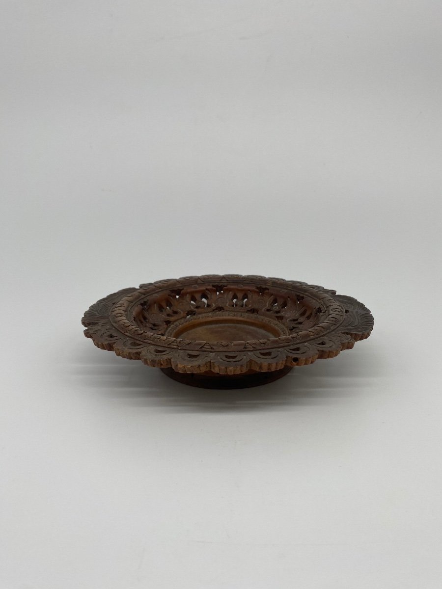 Swiss Folk Art Small Wooden Dish Geneva 1883-photo-1