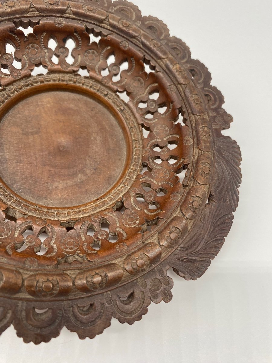 Swiss Folk Art Small Wooden Dish Geneva 1883-photo-5