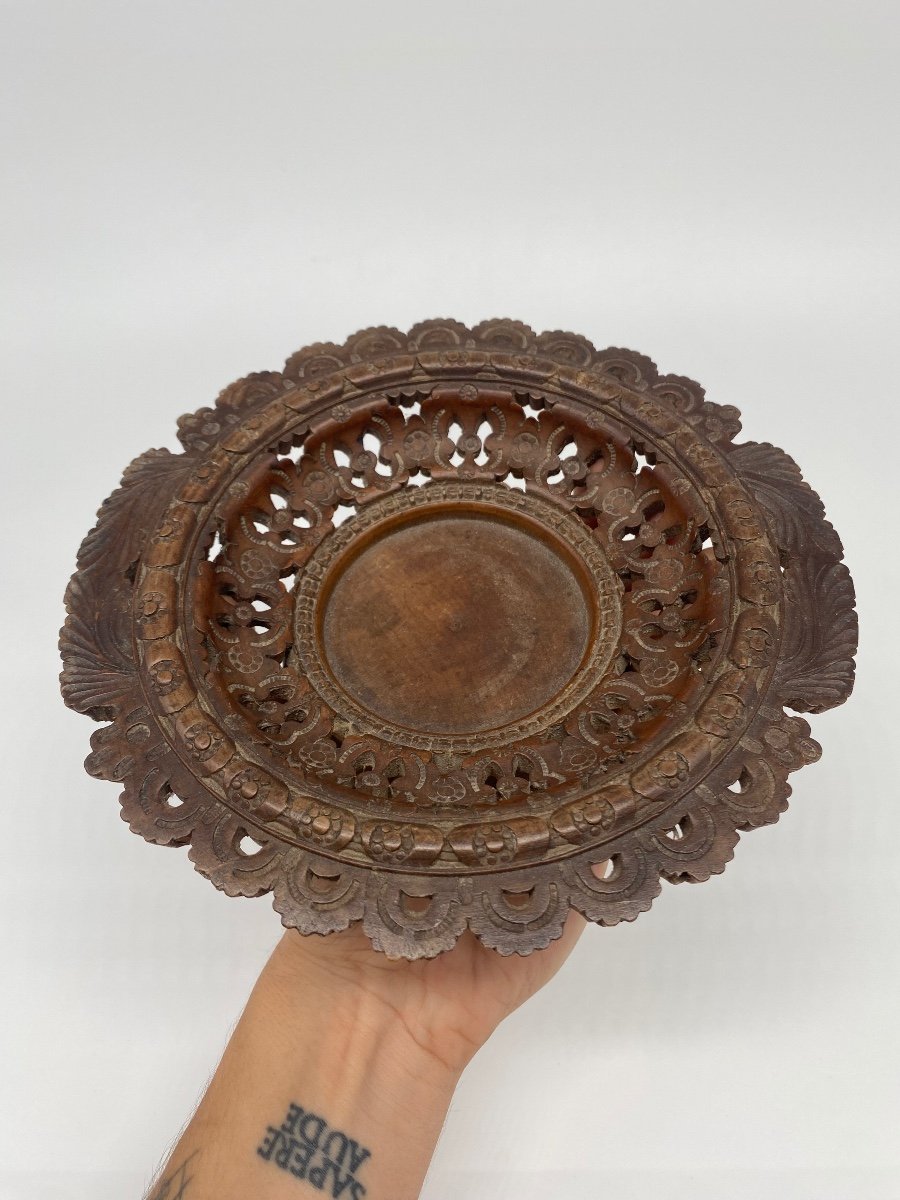 Swiss Folk Art Small Wooden Dish Geneva 1883-photo-6