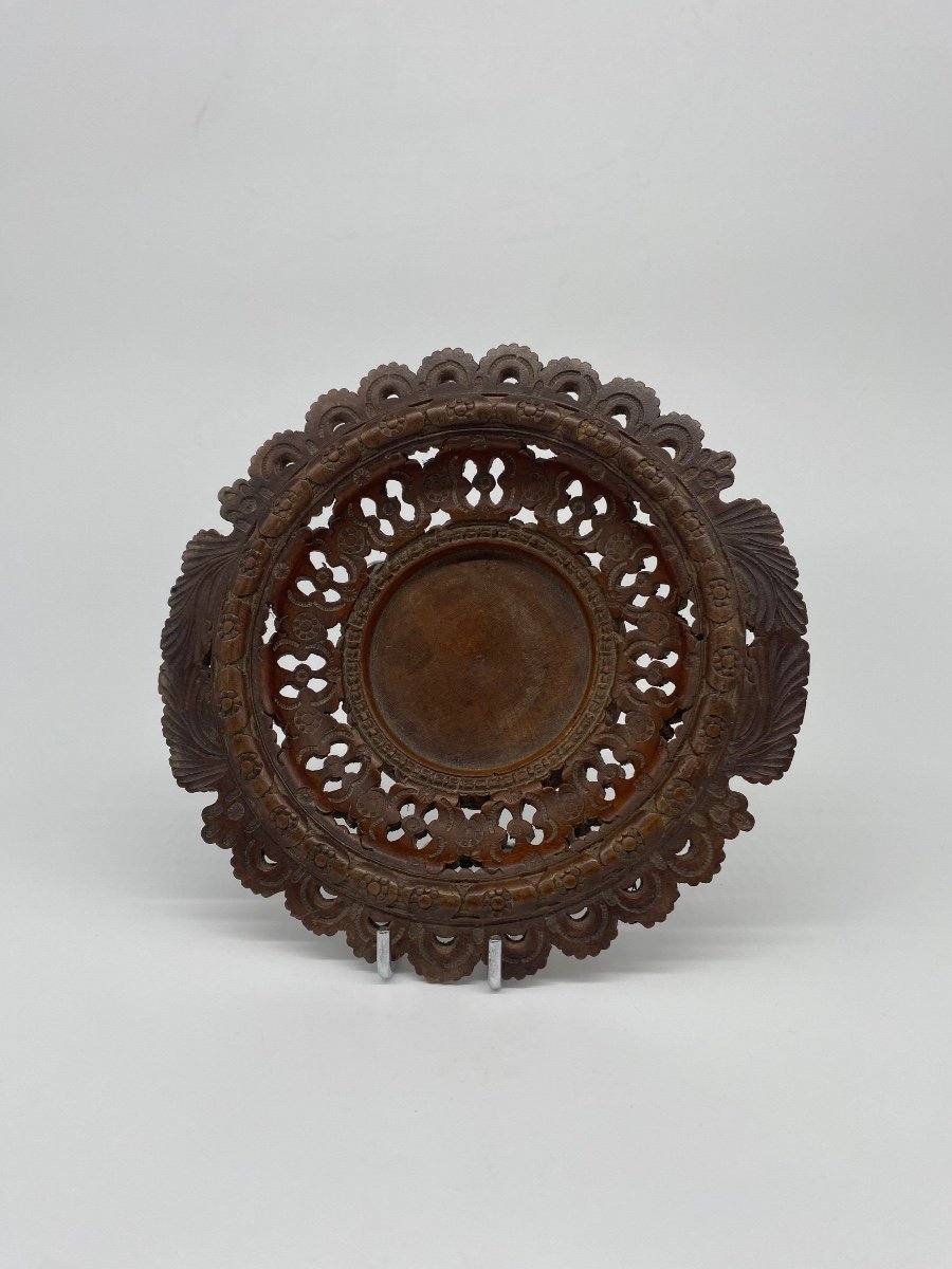 Swiss Folk Art Small Wooden Dish Geneva 1883