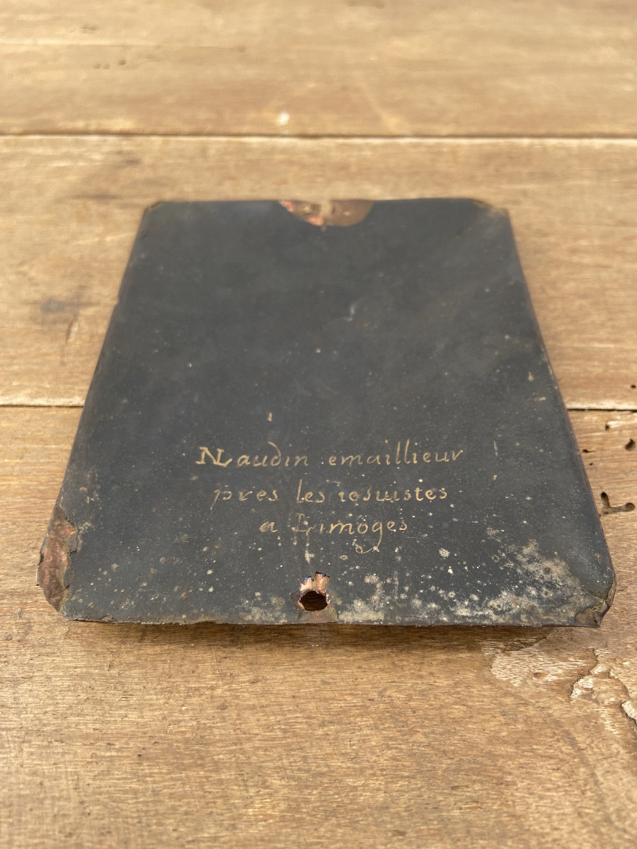 Nicolas I Laudin (1628-1698) : Christ bénissant émail De Limoges XVIIème-photo-4