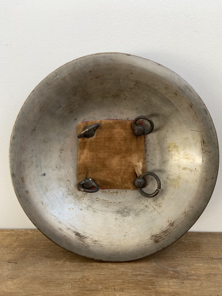 Persia Kadjar: Damascened Steel Rondache Shield, Fish Decor-photo-3