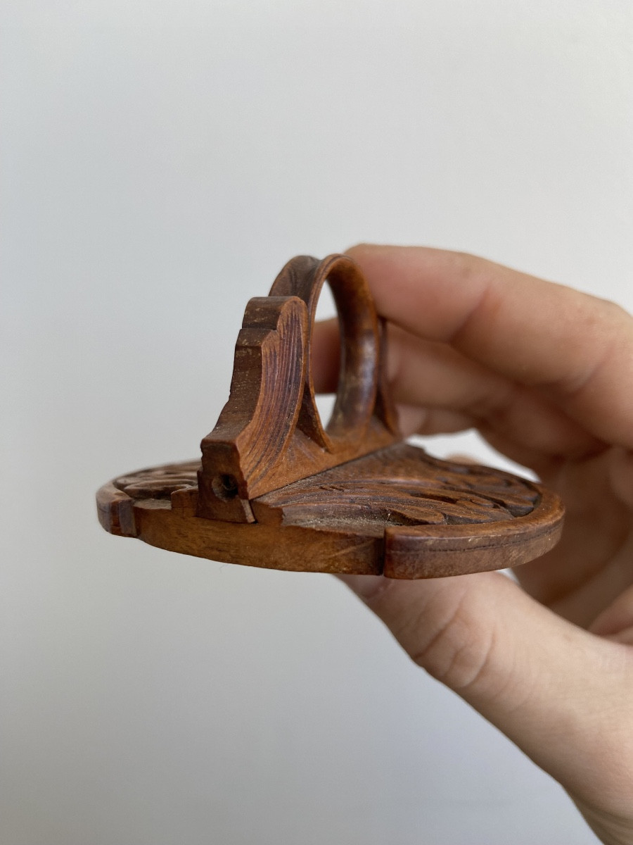 Art Populaire Scandinave Norvège: Boîte Circulaire Sculpté Rinceaux D’acanthe-photo-5