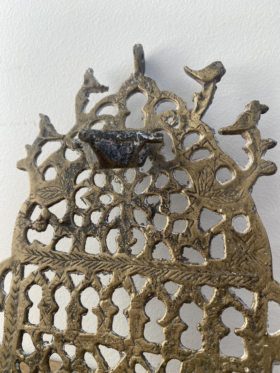 Judaica: Menorah Bronze Chanukah Lamp -photo-4