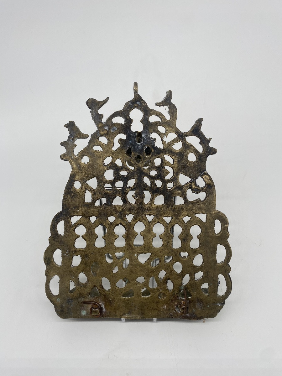 Judaica: Menorah Lampe De Hanouka En Bronze -photo-1