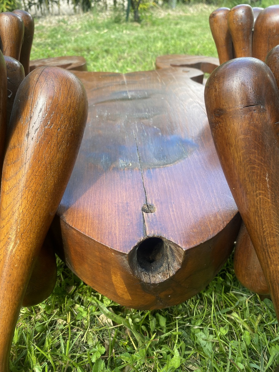 Imposant scorpion articulé en bois, 1970-photo-8
