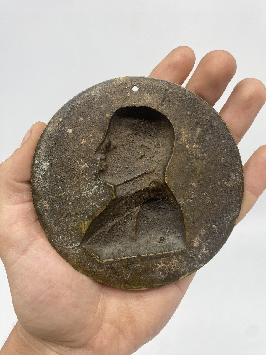Médaille en bronze à l’effigie de Napoléon Ier XIXème-photo-2