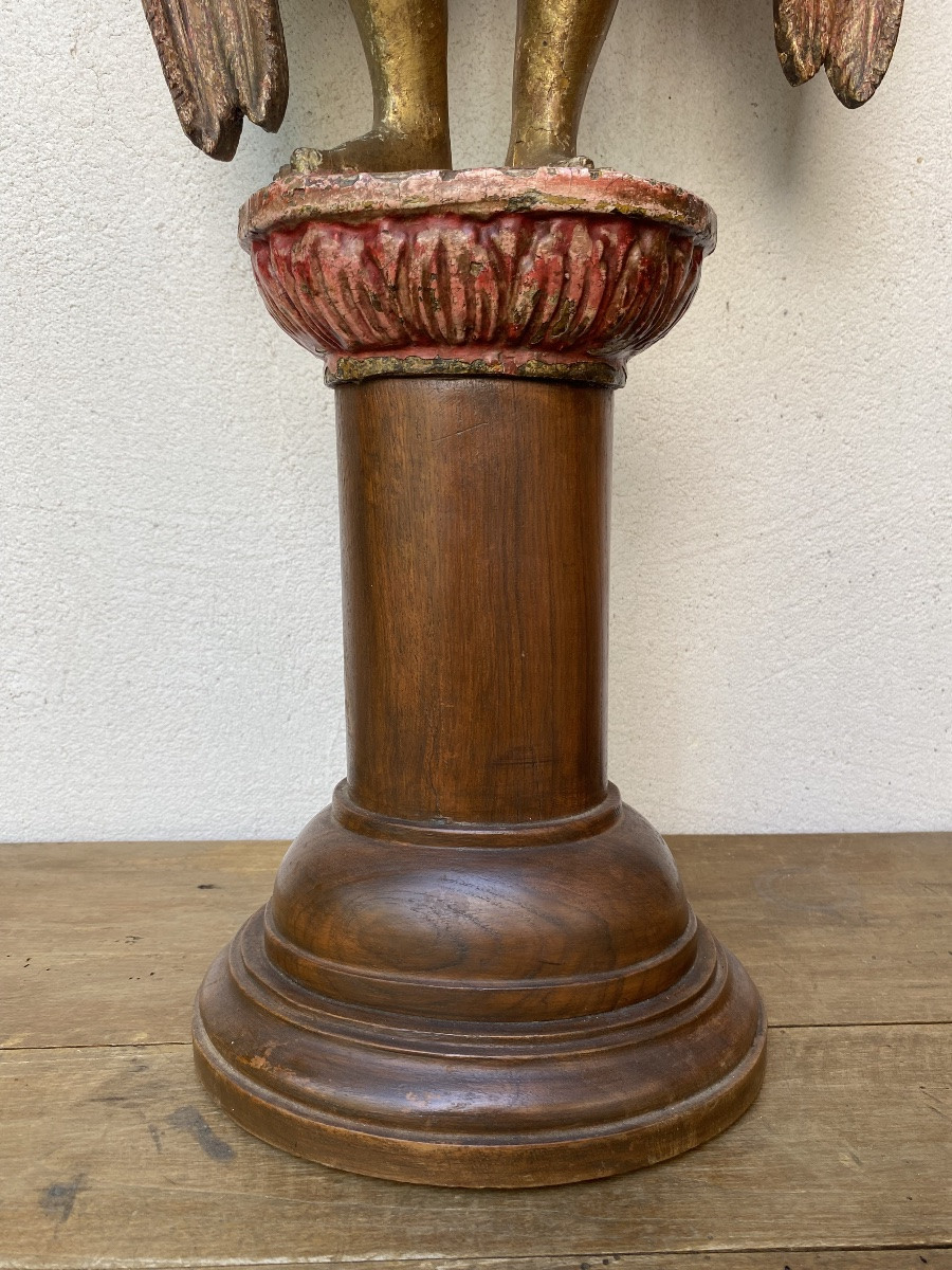 Ange en bois doré, Inde du Sud 19ème-photo-3