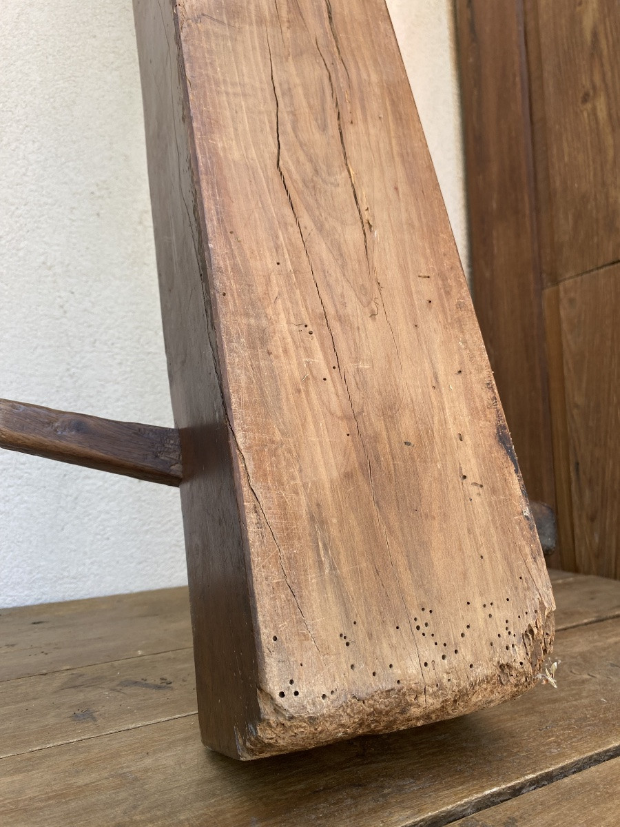 Folk Art: 19th Century Wooden Plane With Brown Patina-photo-4