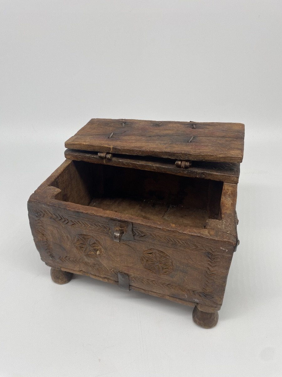 Wooden Wedding Chest, North India Rajasthan 19th Century-photo-2
